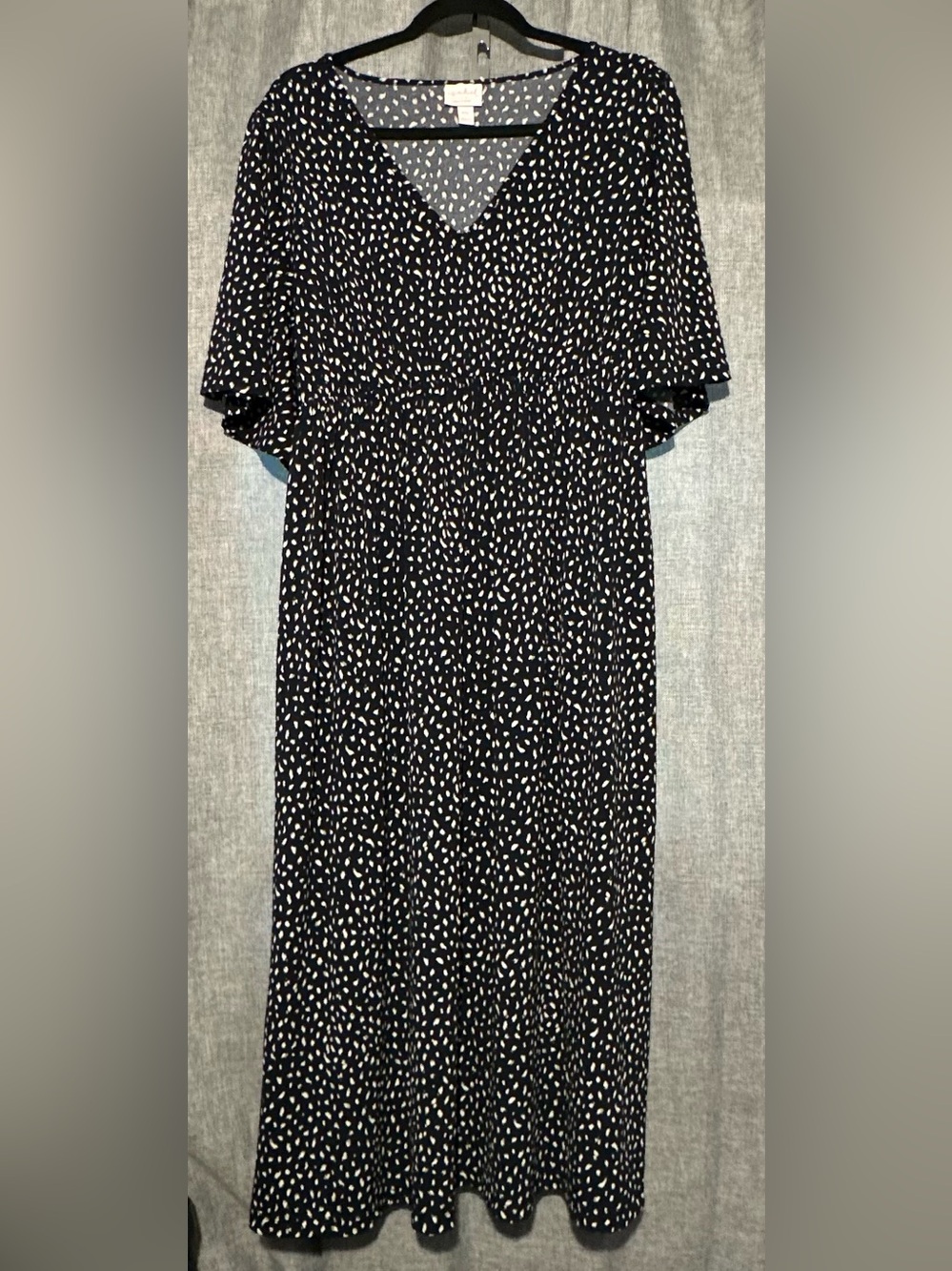Isabel Maternity by Ingrid & Isabel Navy and White Dot Maxi Dress
